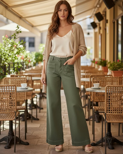 Calças bolsos frontais