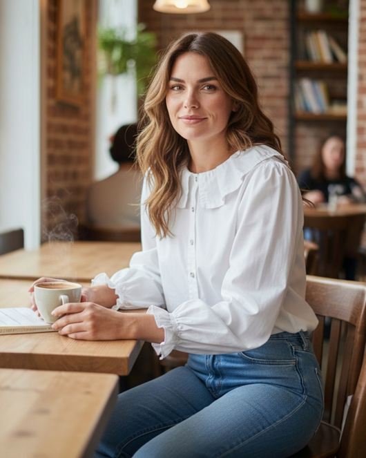 Camisa gola Peter Pan